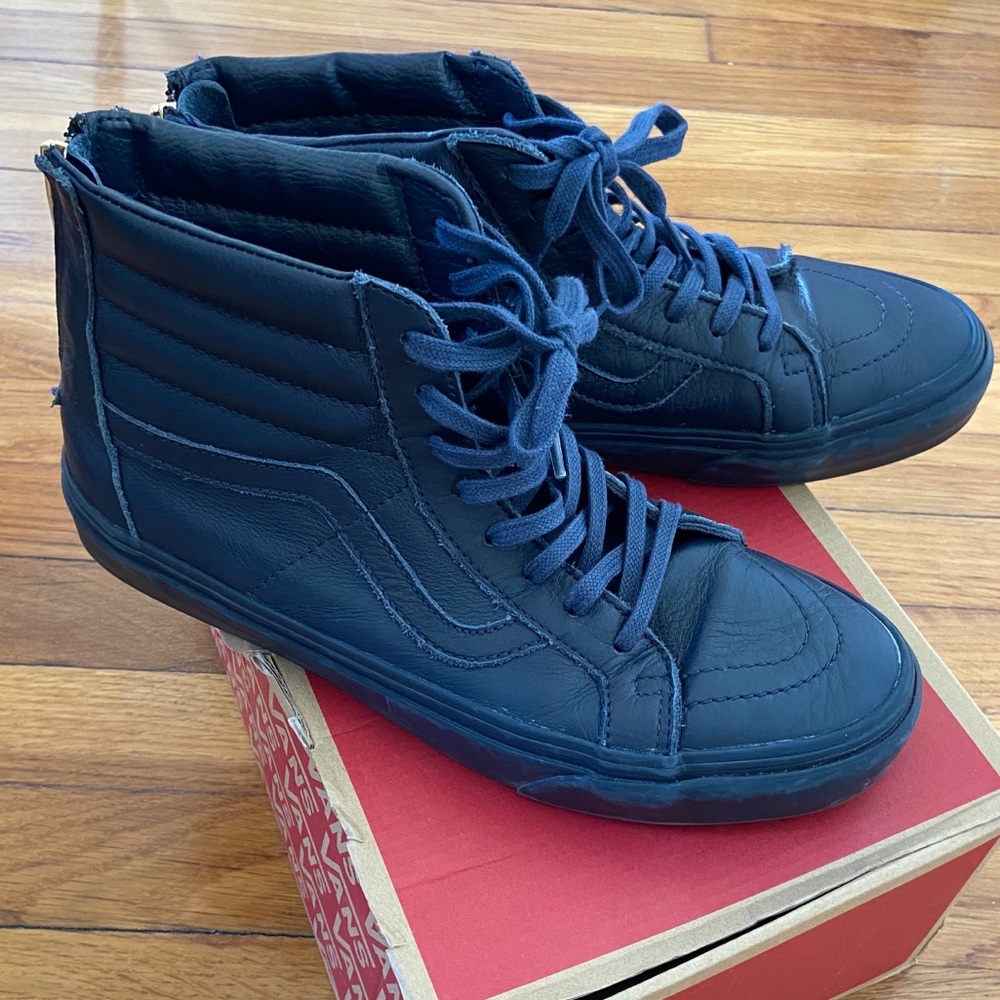Vans SK8-Hi Zip CA boot leather Dress Blues sz10.5